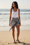Rio Blooms Navy Print Tassel Sarong 