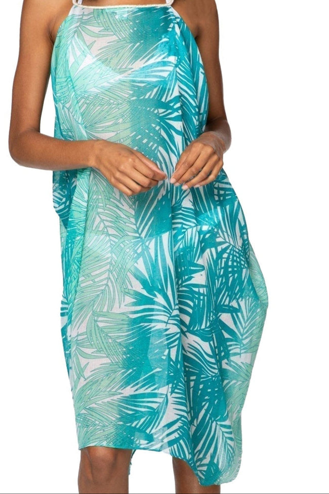 Rita Reversible Sheer Sundress Coverup in Surfs Up Blue Tropical HDD 2