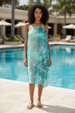Rita Reversible Sheer Sundress Coverup in Surfs Up Blue Tropical