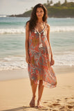 Rita Reversible Sundress Cover-Up in Vintage Vacation Sheer Print