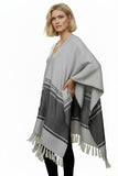 Rolling Stone Woven Blanket Oversize Poncho with Fringe 2