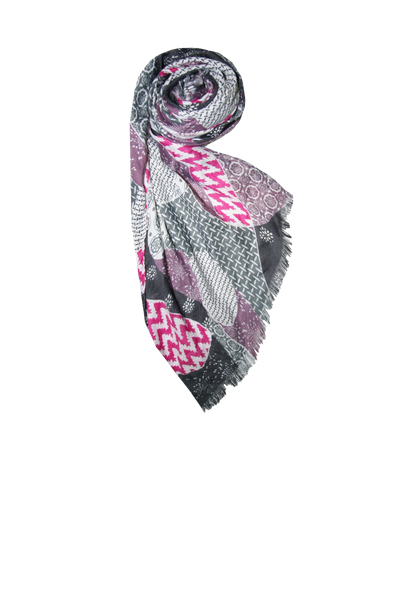 S13P10 pink patchwork print 2 Scarf