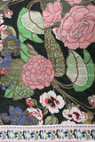 Enchanting Blooms Black Satin Print Marina Shift Sundress