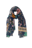 Enchanting Blooms Satin Print Oversized Coverup Sarong Wrap Scarf 2