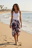 Spring Splendor Large Scale Print  with Metallic Threads Scarf Wrap Sarong
