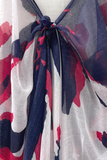 Spring Splendor Large Scale Print  with Metallic Threads Scarf Wrap Sarong
