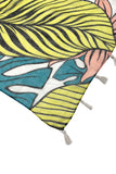 Braided Multi Wear Coverup Sarong in Bright Lime Green Botanic Pop Print