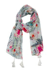 S213 Love Story Tropical Print Lightweight Sheer Scarf and Short Sarong