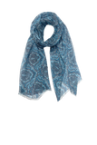 Paisley Dream Blue Sheer and Soft Print Scarf Wrap Sarong