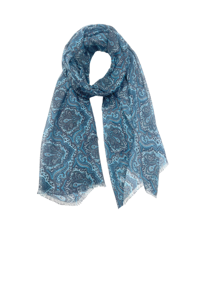 Paisley Dream Blue Sheer and Soft Print Scarf Wrap Sarong