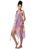 Maxi Halter Sundress Coverup in Sunset at Sea Print