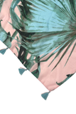 S279 Long Beach Fabric Print Palm Leaf Green