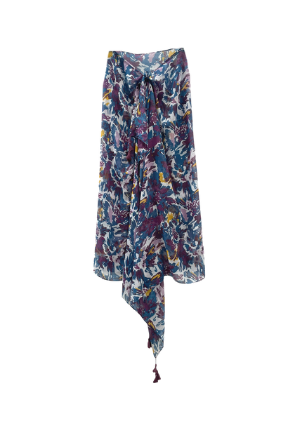 Tropical Splash Print Sheer Wrap Sarong Scarf