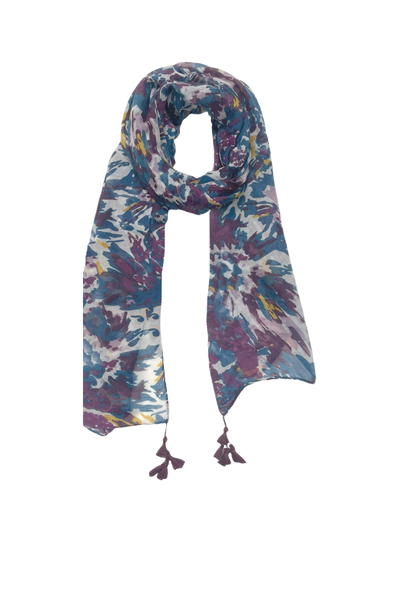 Tropical Splash Print Sheer Wrap Sarong Scarf