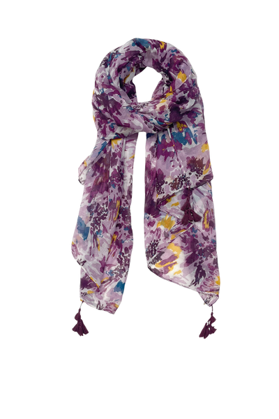 Tropical Splash Print Sheer Wrap Sarong Scarf