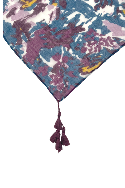 Tropical Splash Print Sheer Wrap Sarong Scarf