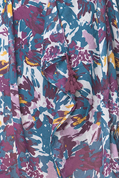 Tropical Splash Print Sheer Wrap Sarong Scarf