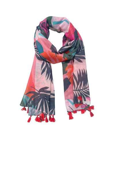 Oasis Escape Bright Tropical Print Scarf Wrap Sarong