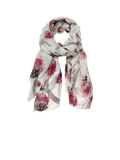Summer Romance Metallic Accent Large Scale Flower Wrap Scarf Sarong