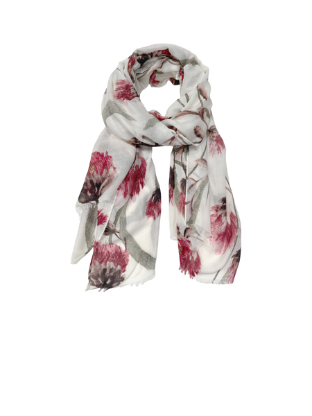 Summer Romance Metallic Accent Large Scale Flower Wrap Scarf Sarong