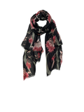 Summer Romance Metallic Accent Large Scale Flower Wrap Scarf Sarong