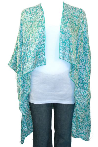 Kimono Jacket/Wrap in Printed Silk