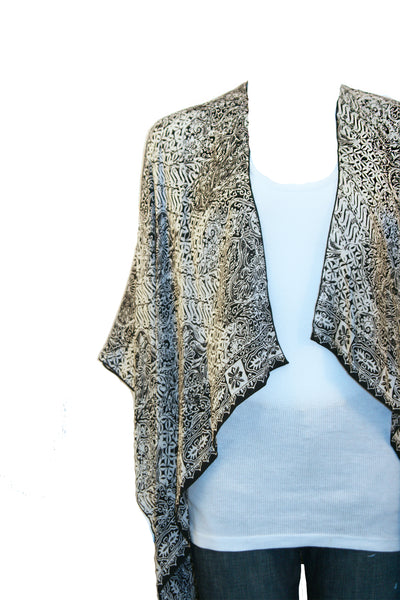 Kimono Jacket/Wrap in Printed Silk