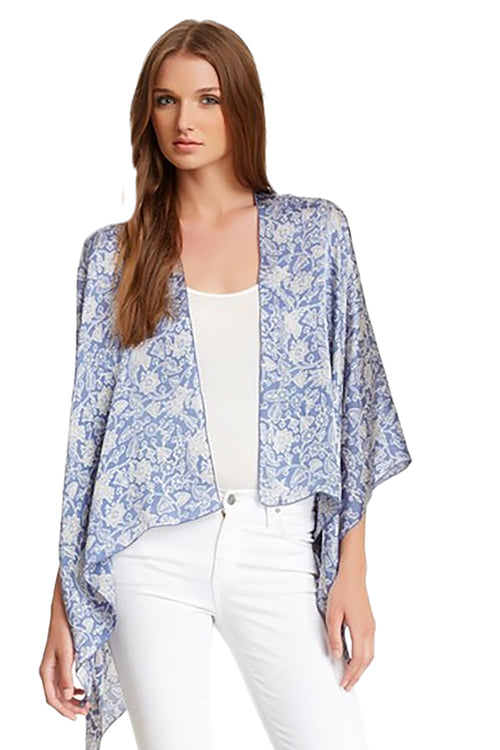 Kimono Jacket/Wrap in Printed Silk