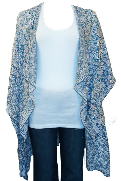 Kimono Jacket/Wrap in Printed Silk