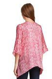 Silk Stamp Batik Print Kimono Coverup