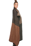Color Blocked X-Large Blanket Wrap with Stitch Detail