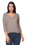 Cara Textured V-Neck Sweater Knit Cotton Cashmere Blend
