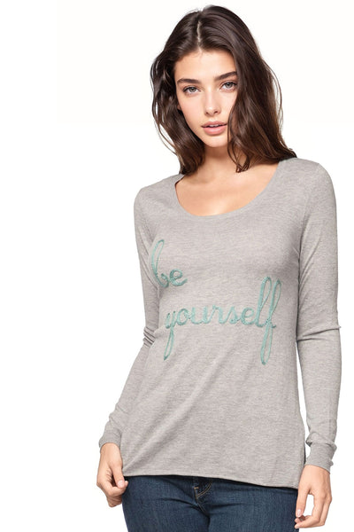 Zen Blend Crewneck Sweater with Stitched Embroidery
