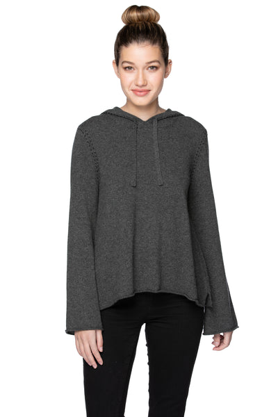 100% Cashmere Bella Hoodie with contrast stitching