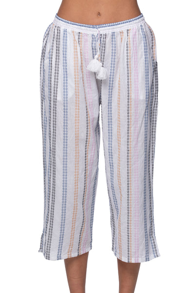 Crop Beach Pant in Cotton Shirting