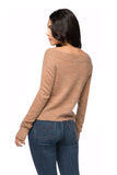 100% Cashmere Slub Knit Texture - Bella Crew/Off Shoulder Sweater