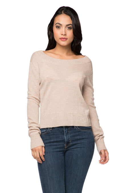 100% Cashmere Evelyn Cowl to Crewneck Sweater