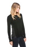 100% Cashmere Side Panel Crewneck Sweater