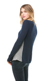 100% Cashmere Side Panel Crewneck Sweater