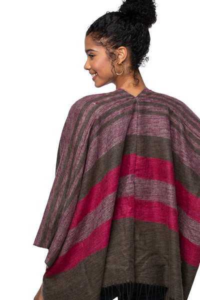 Portland Stripe Blanket Crop Poncho