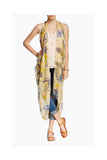 Free Spirit Multi-Wear Coverup Vest Dress in Scattered Feathers Print