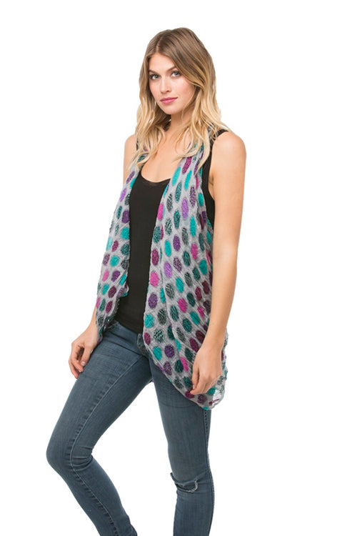 Free Spirit Multi-Wear Coverup Vest Dress in Safari Dots Print
