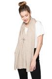 100% Cashmere Harlow Multi Wear Wrap Poncho Scarf almond color