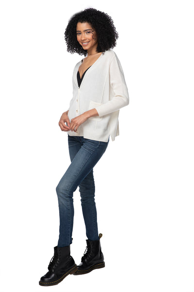 100% Cashmere Loose & Easy Cardigan Sweater - Resort-Holiday