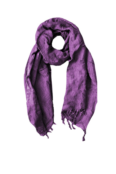 Washed Solid Luxury LInen-Rayon Scarf, Wrap, and Sarong