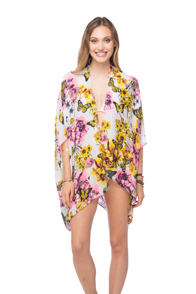 Butterfly Fields Print Kimono Coverup