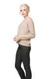 100% Cashmere Basket Weave Crew