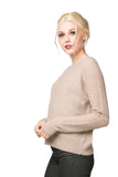 100% Cashmere Basket Weave Crew