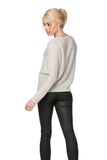 100% Cashmere Basket Weave Crew