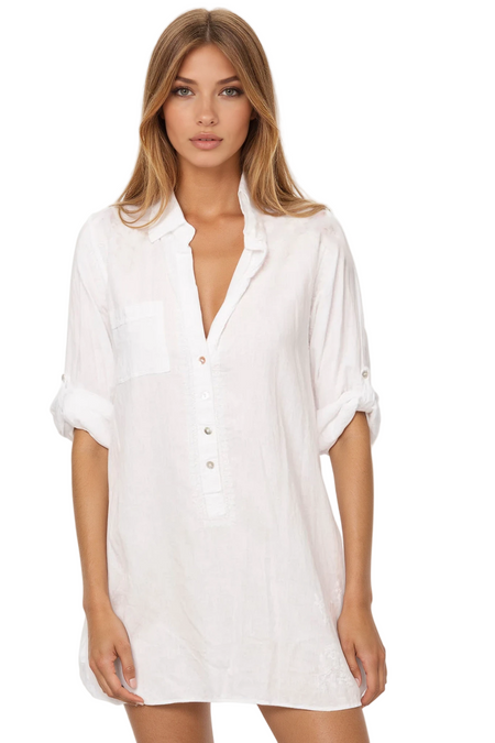 Everyday Button Down in Cotton Shirting - Stripe w/Lurex